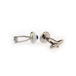 Mansetinööbid - valge email sinise kiviga